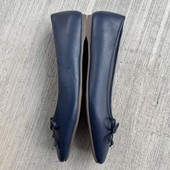 Liz Claiborne Square Toe Ballet Flats Shoes Size 9M Blue Bow Preppy Coquette NEW - Picture 5 of 9